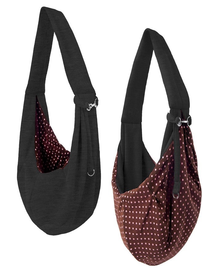 iPrimio Reversible Hands Free Pet Carrier Sling Bag - Cat Sling Carrier, Dog Carrier Sling, Cat Papoose Carrier Front, Puppy Sling, Cat Carrying Pouch, Dog Sling Carrier - Black (Fits Small Pets) - Image 1